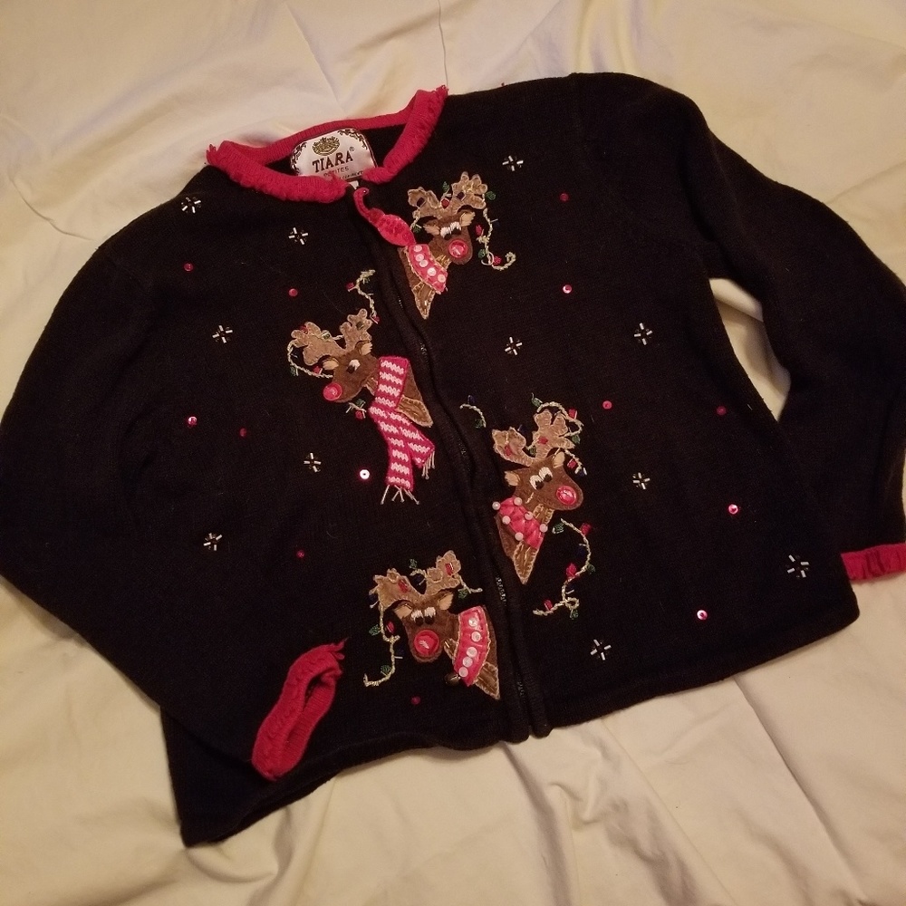 Tiaras Petites Women's Christmas Cardigan